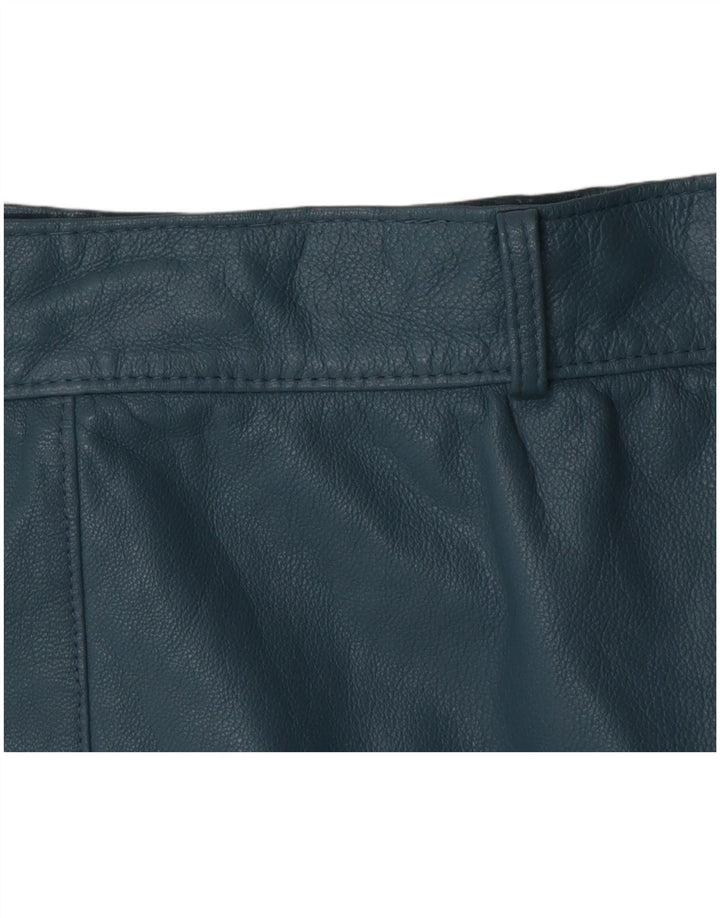 jupe en cuir femme vintage W28 Bleu moyen