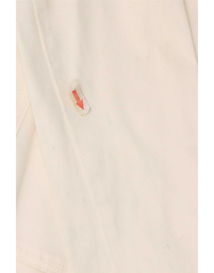 Armani Jeans Veste Blazer 3 Boutons Femme UK 10 Petit Coton Blanc