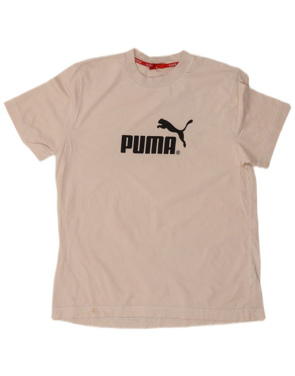 Puma T-shirt graphique pour hommes, grand, blanc, coton