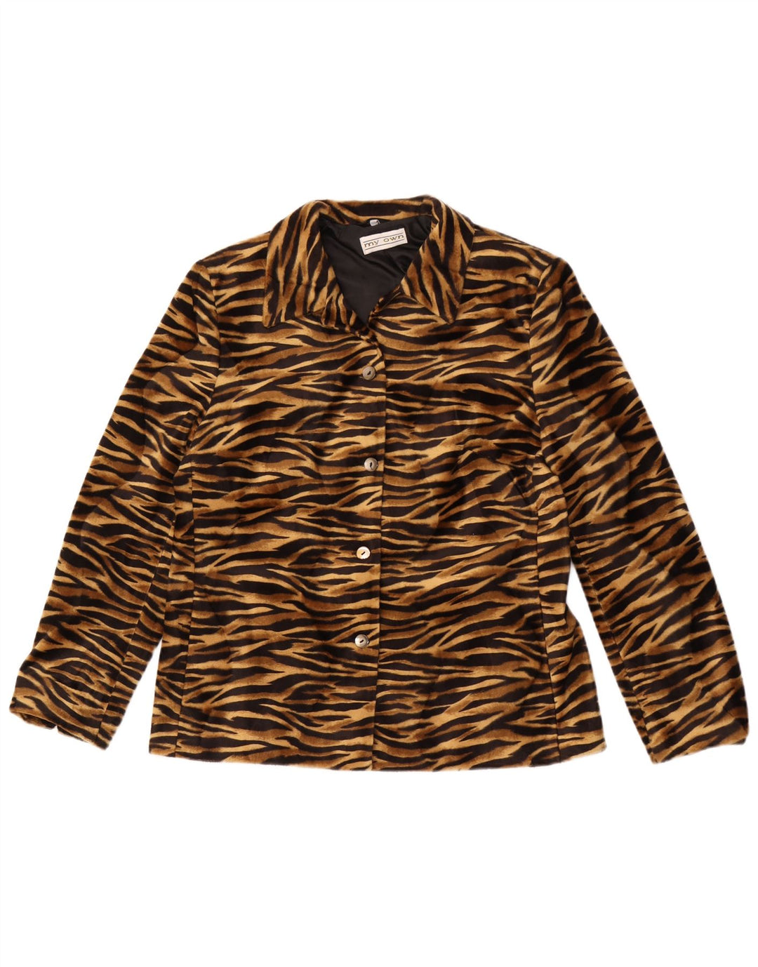 My Own Veste blazer à 4 boutons pour femme EU 42 Grand imprimé animal marron