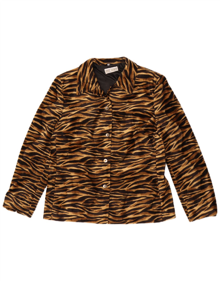 My Own Veste blazer à 4 boutons pour femme EU 42 Grand imprimé animal marron