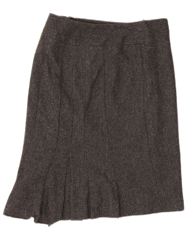 Benetton Jupe Asymétrique Femme IT 40 Small W30 Gris Chevrons