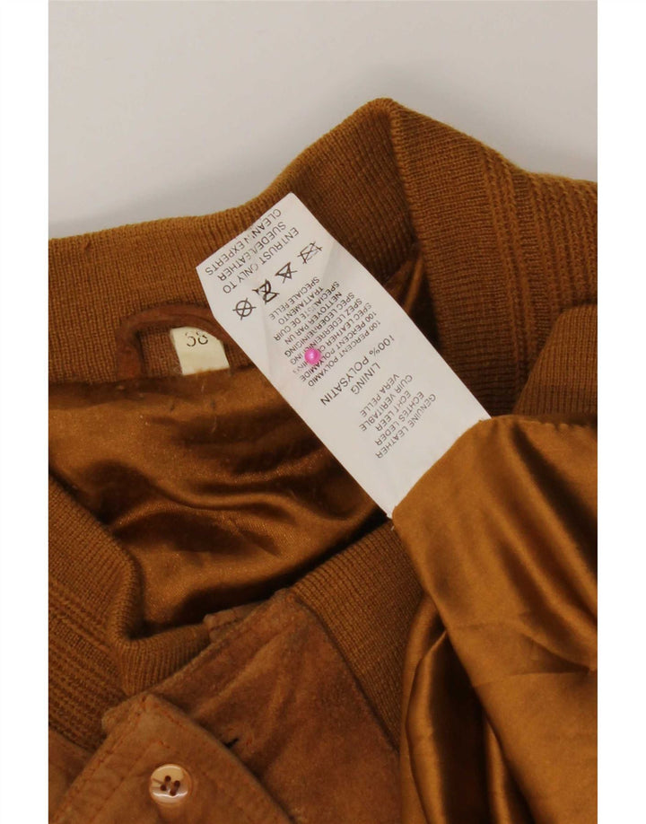 Veste Bomber En Daim Vintage Homme IT 58 4XL Cuir Marron