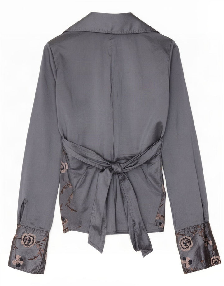 Naracamicie Chemisier Femme UK 12 Gris Moyen Floral Polyester