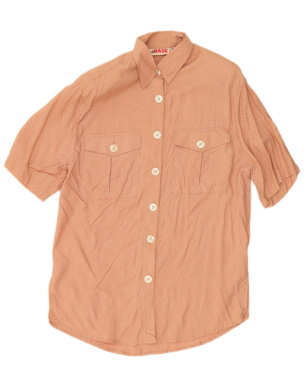 Chemise à manches courtes femme vintage IT 44 Orange moyen tacheté