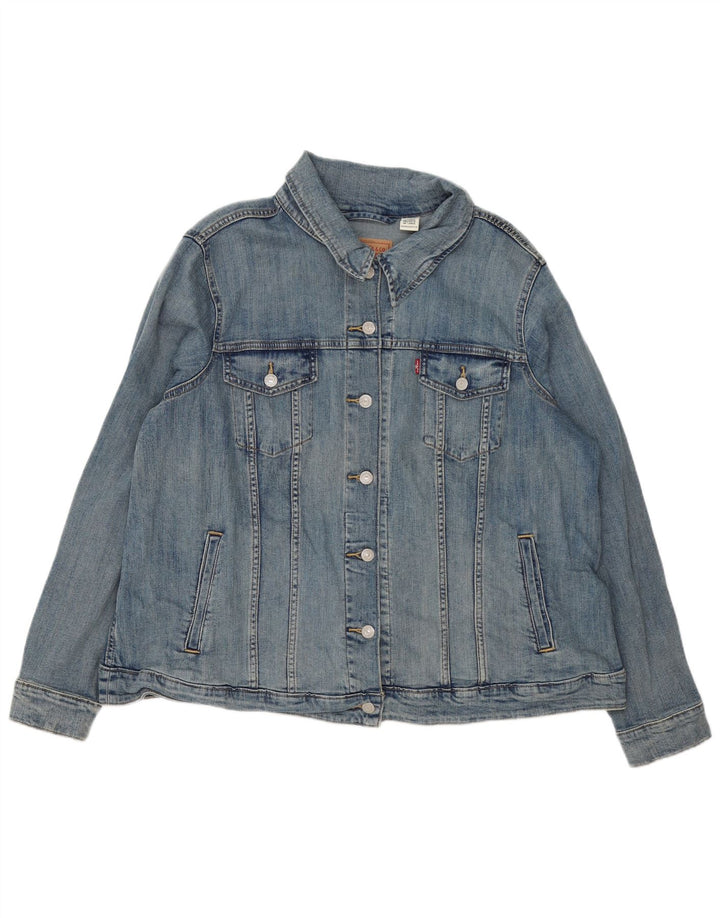 Levi's Veste en Jean Femme UK 22 3XL Bleu Coton Classique