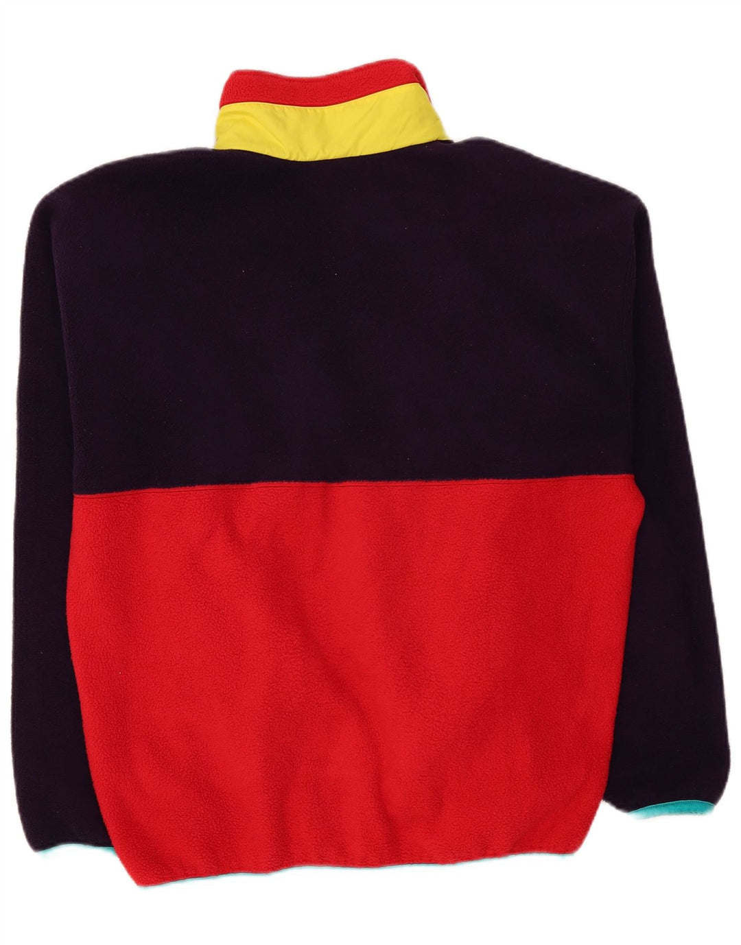 Sergio Tacchini Pull polaire à col boutonné pour homme, grand color block rouge