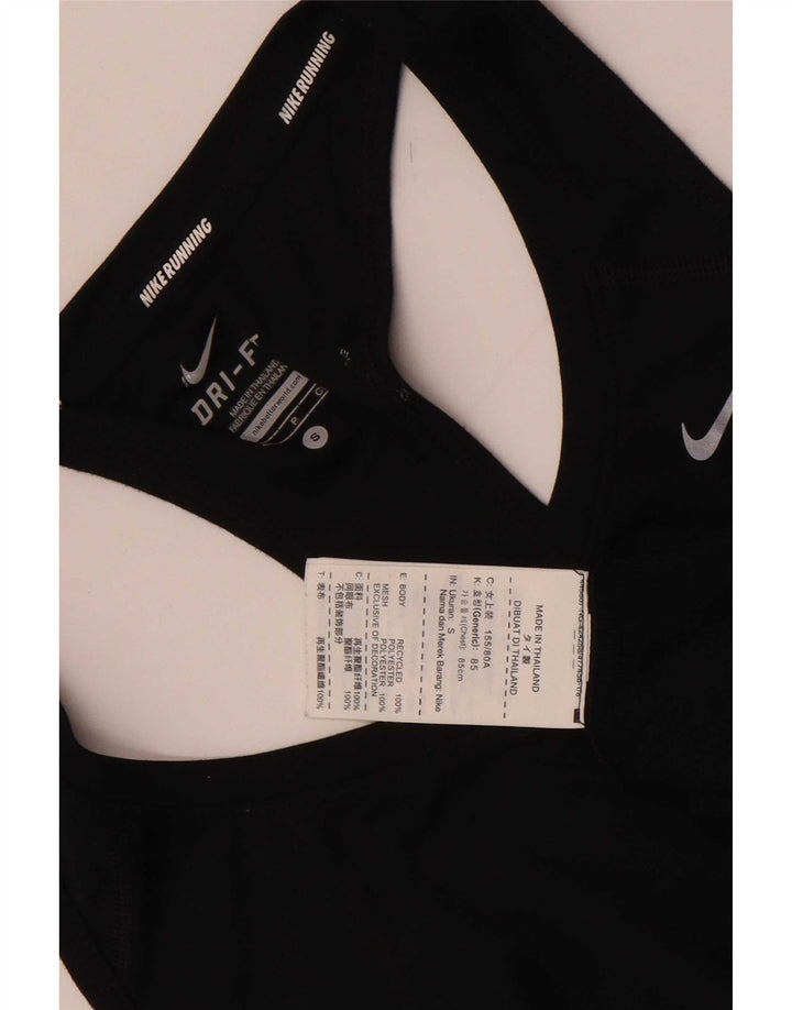 Nike Femme Dri Fit Débardeur UK 8 Petit Noir Polyester