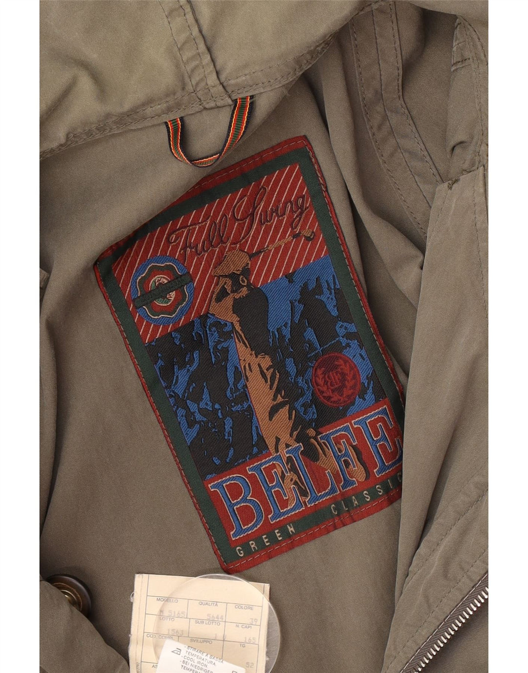 Belfe Parka à capuche pour homme IT 52 XL Kaki Coton