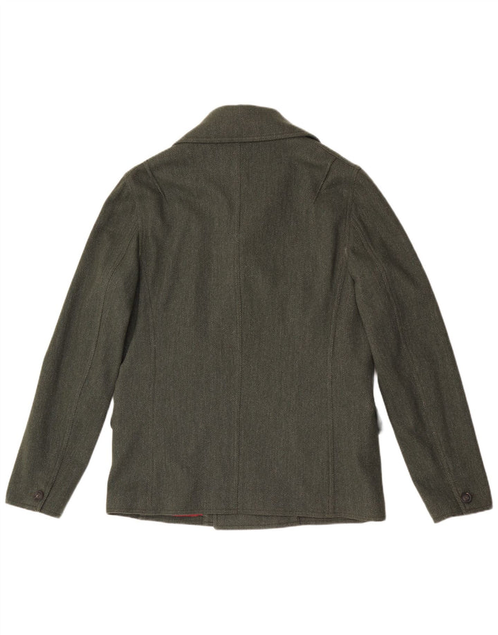 Liu Jo Caban Homme UK 40 Grande Laine à Chevrons Vert