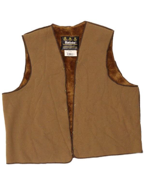 Barbour Mens Sherpa Liner Gilet Taille 52 Grand Acrylique Marron