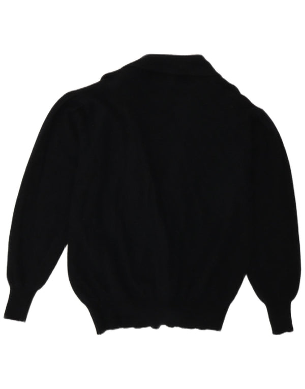 vintage Femme Cardigan Pull UK 16 Grand Bleu Marine