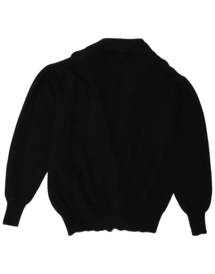 vintage Femme Cardigan Pull UK 16 Grand Bleu Marine