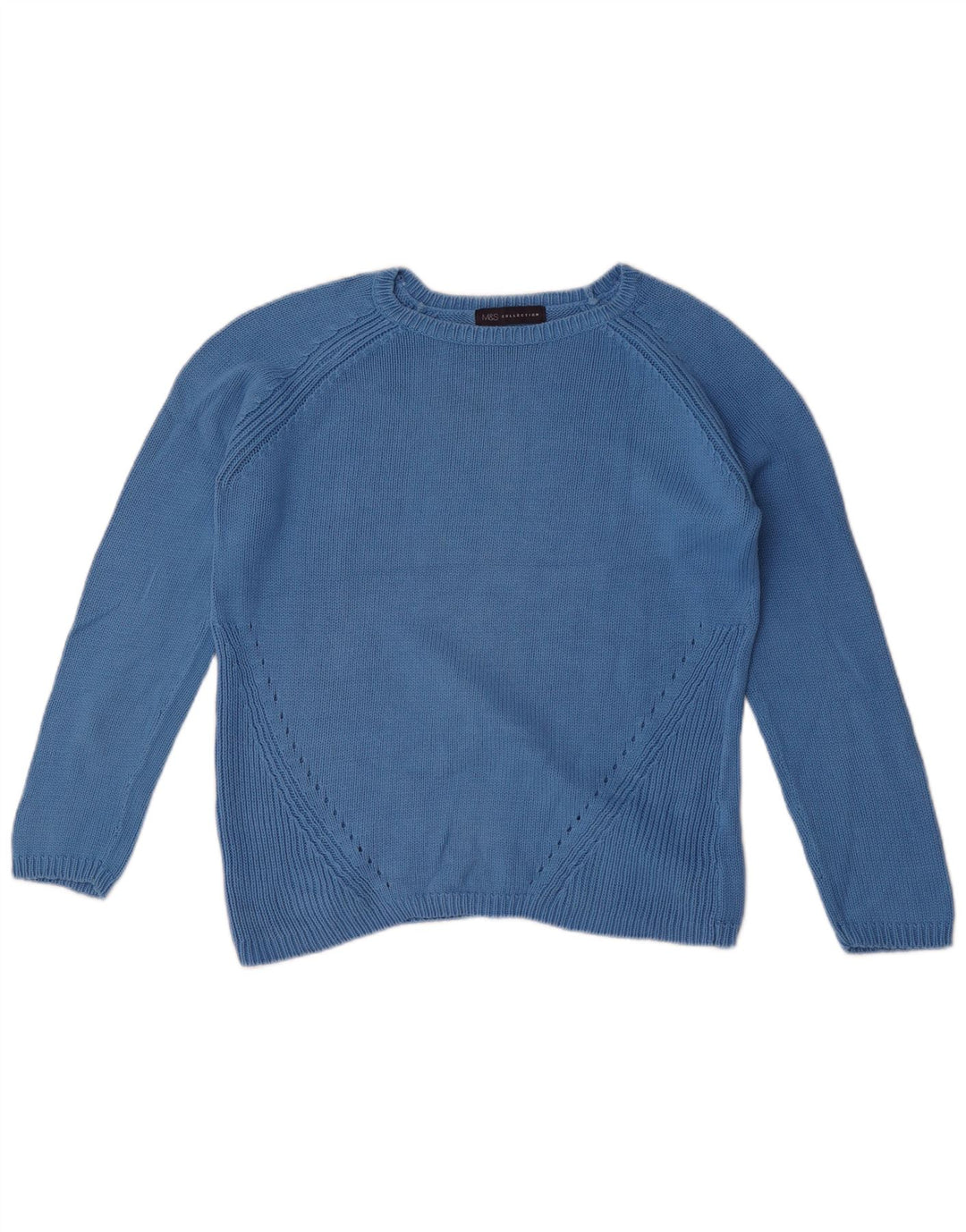 Marks & Spencer Pull surdimensionné à col bateau pour femme UK 10 Petit Bleu