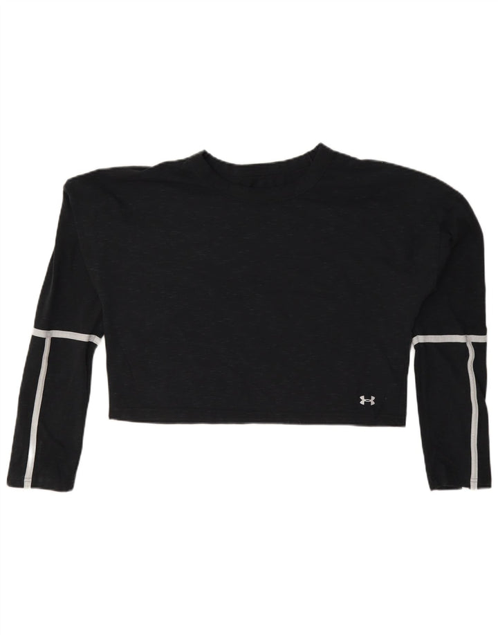Under Armour Haut court à manches longues pour femme UK 44 Coton noir moyen