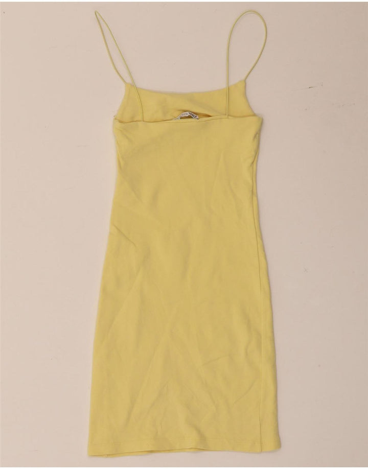 Zara Robe Slip Femme UK 8 Small Jaune