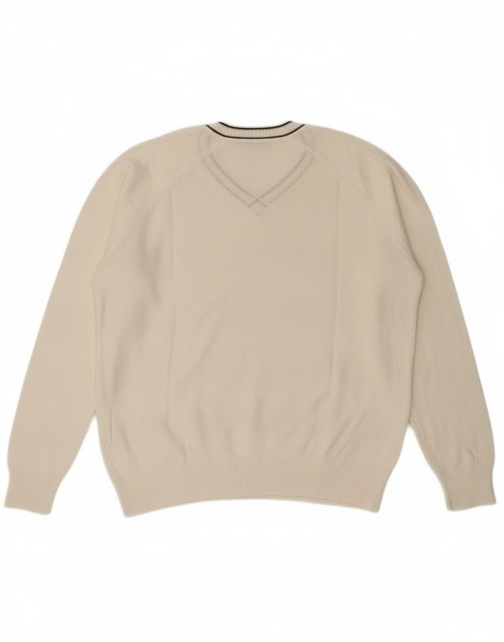 Zara Pull Col V Homme XL Blanc