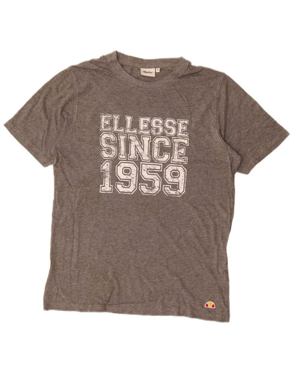 Ellesse T-Shirt Graphique Homme Gris Moyen Moucheté Coton