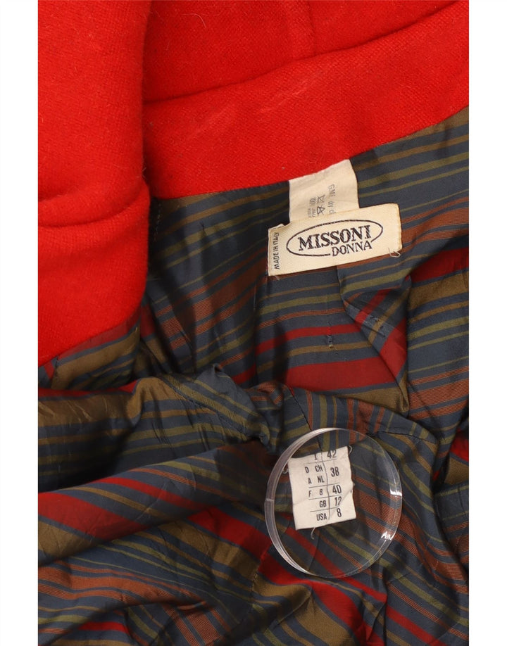 Missoni Pardessus surdimensionné pour femme UK 12 laine rouge moyen