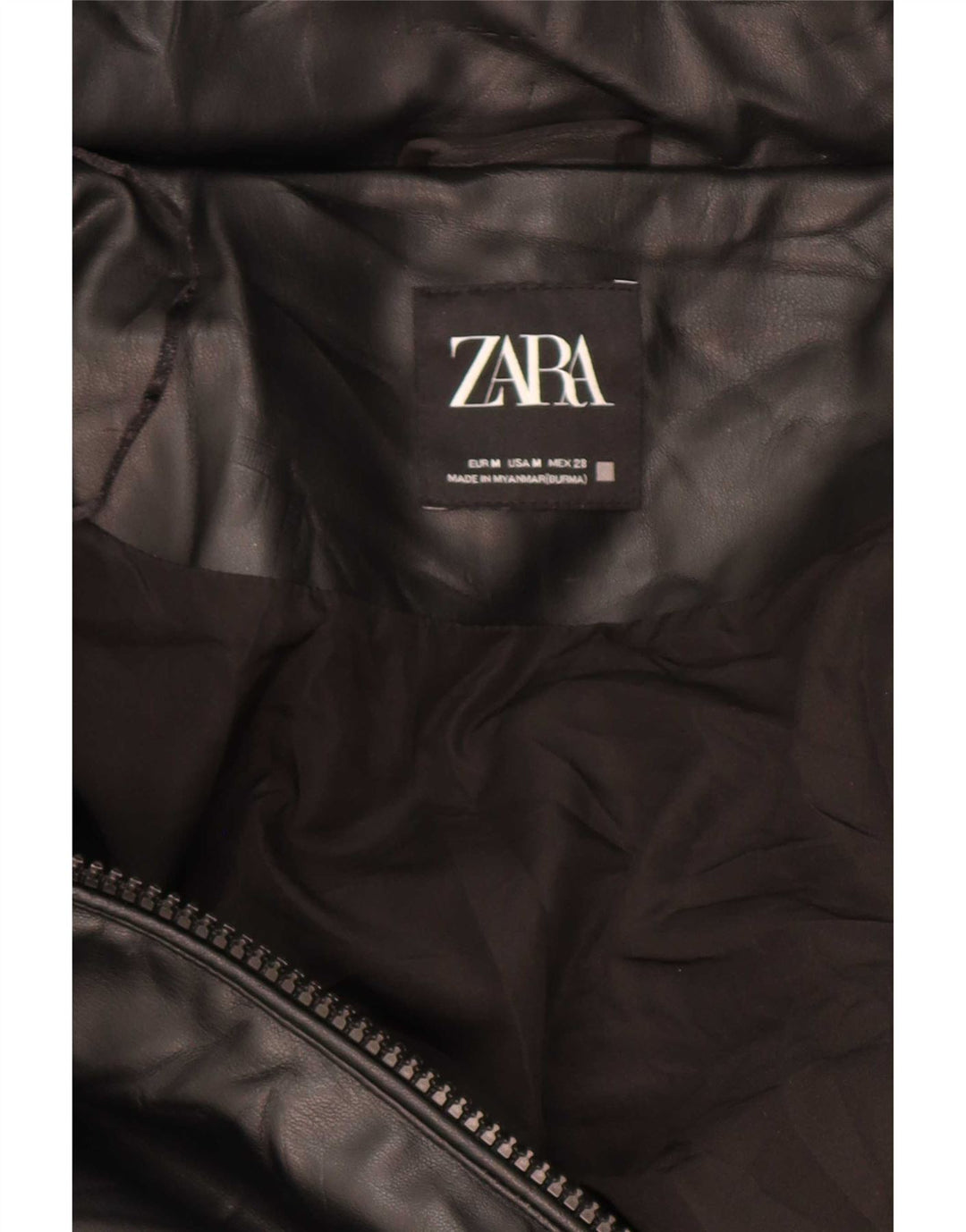 Zara Manteau matelassé à capuche surdimensionné pour hommes en polyester noir moyen