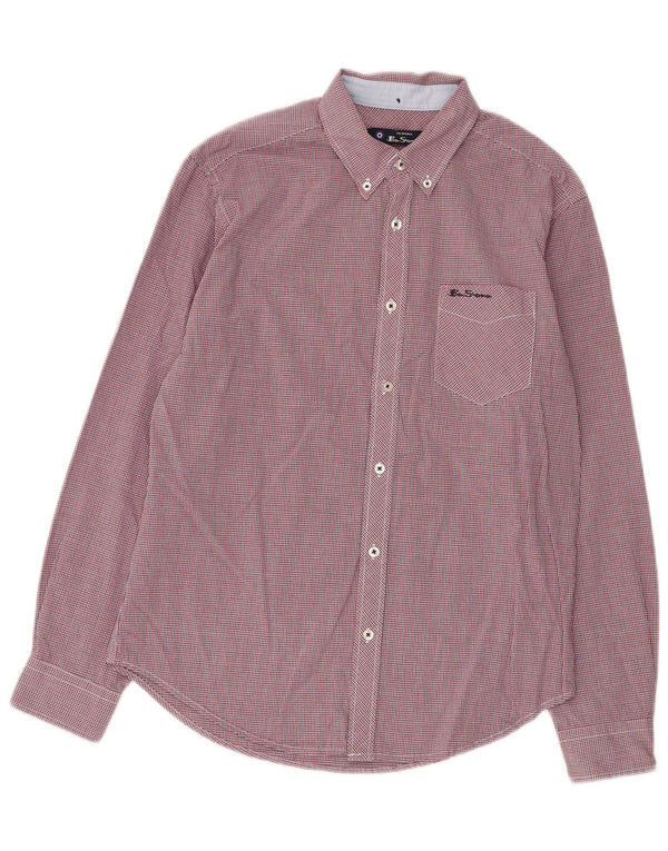 Ben Sherman Chemise Homme Coton à Carreaux Rouge Moyen
