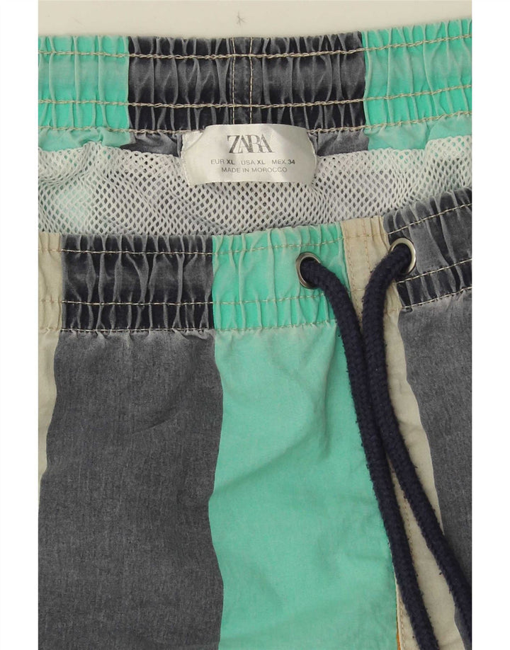 Zara Short De Bain Homme XL Rayé Multicolore