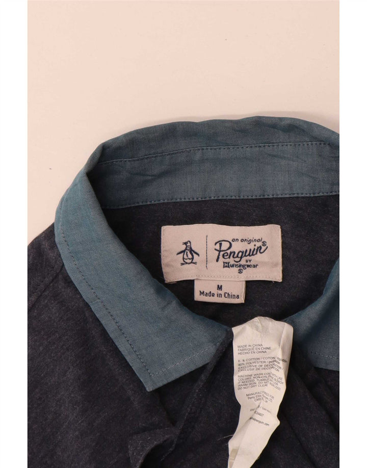 Penguin Polo Homme Bleu Marine Moyen Colorblock Coton