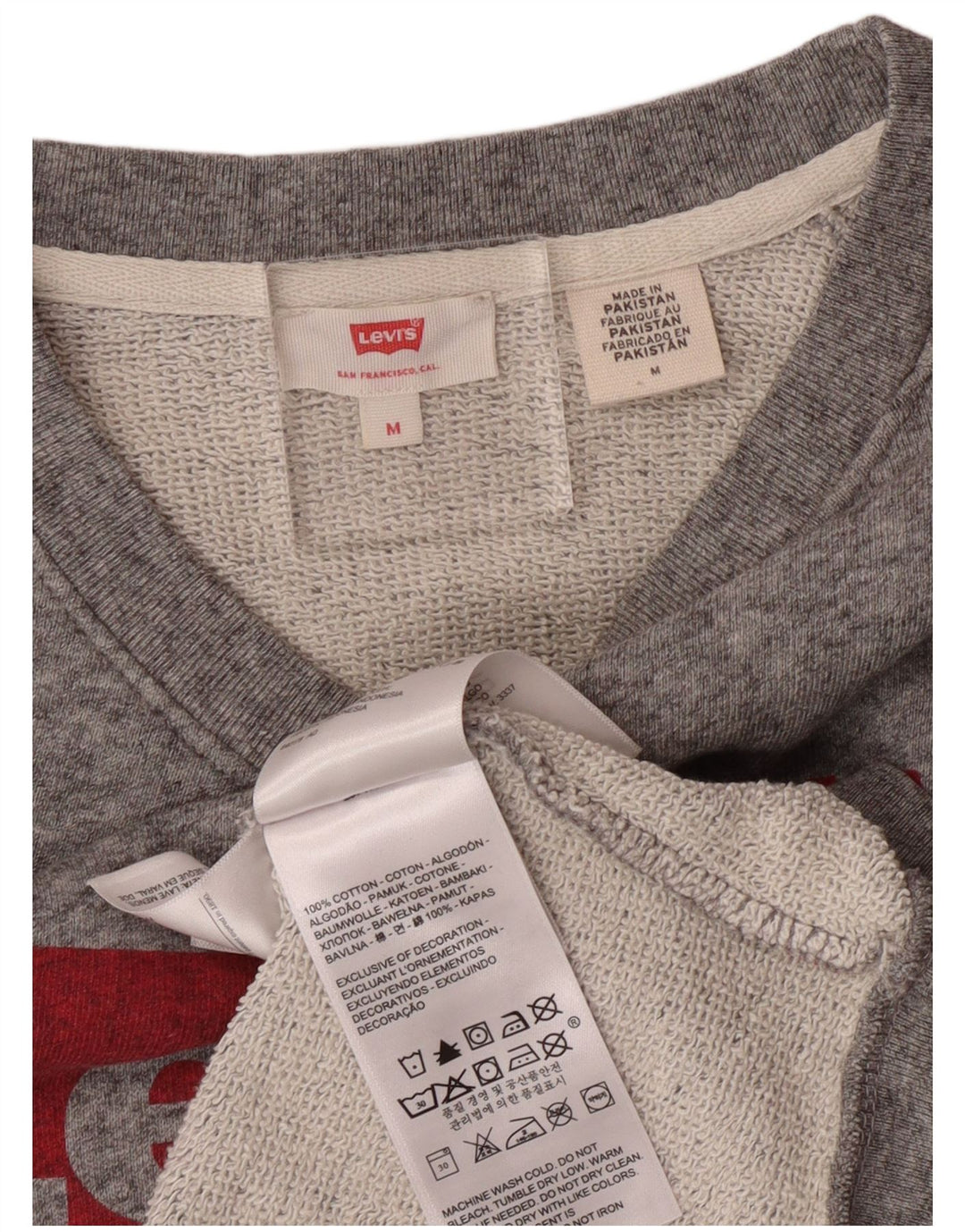 Levi's Sweat-Shirt Graphique Femme UK 44 Gris Moyen Coton