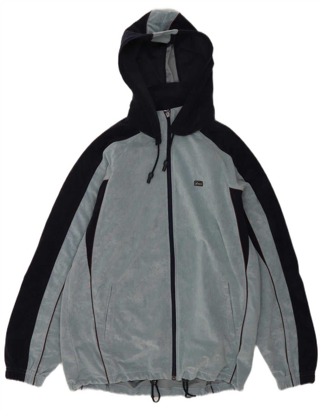 Asics Veste de Survêtement à Capuche en Velours Homme Bleu Moyen Colourblock