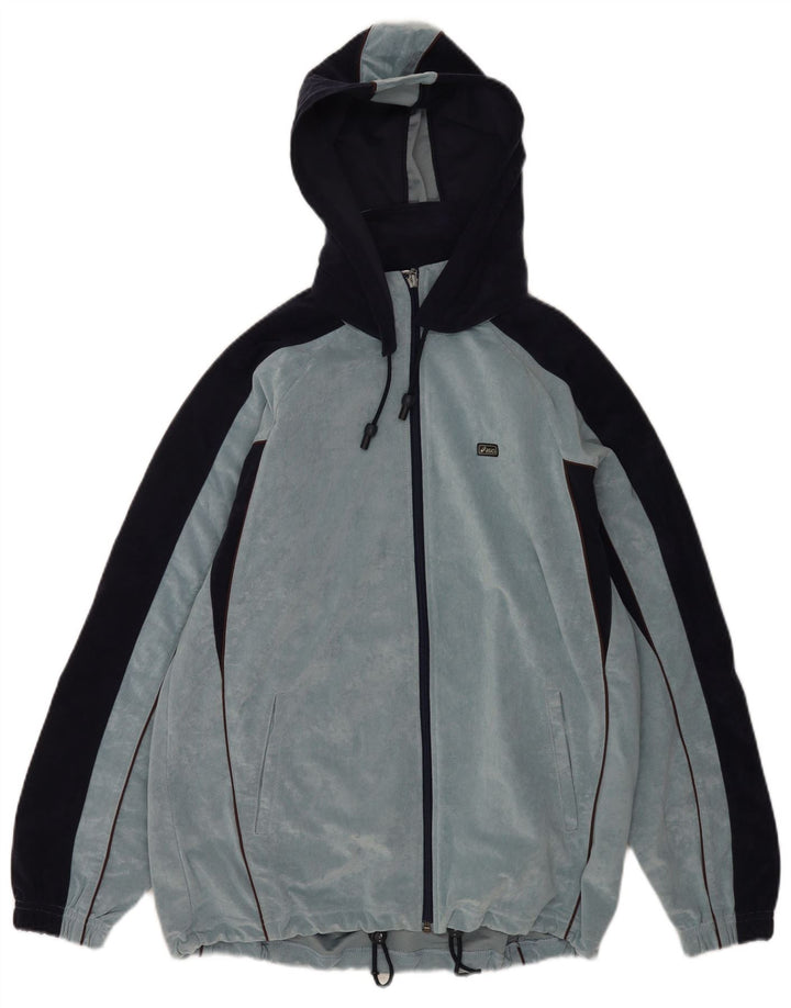 Asics Veste de Survêtement à Capuche en Velours Homme Bleu Moyen Colourblock