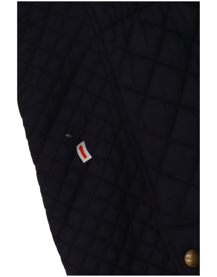 JOULES Womens Quilted Jacket UK 10 Small Navy Blue Polyamide