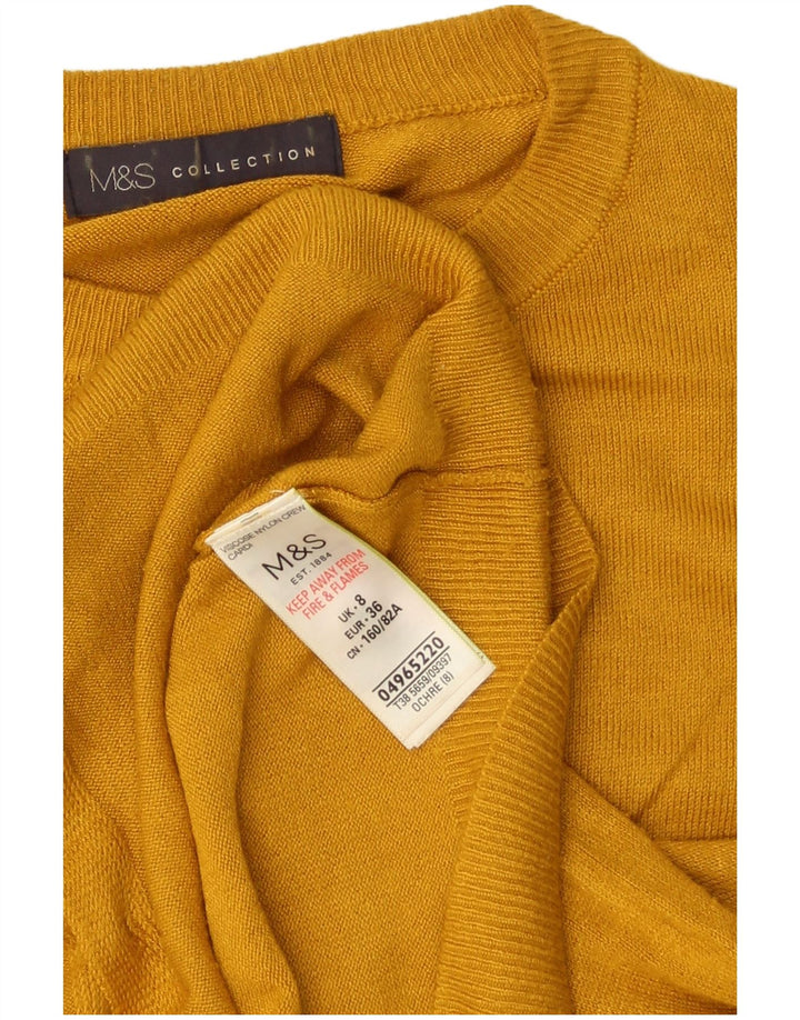 Marks & Spencer Pull cardigan surdimensionné pour femme UK 8 Small Jaune