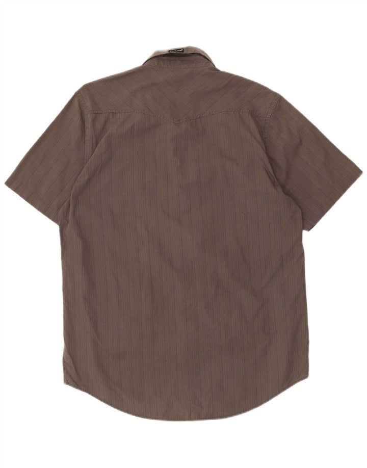 Volcom Chemise à manches courtes pour hommes en coton à fines rayures gris