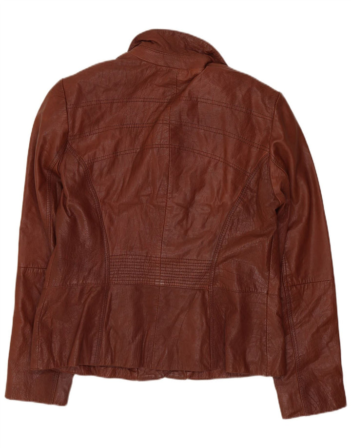 DESIGNER Veste en cuir femme EU 38 Cuir marron moyen