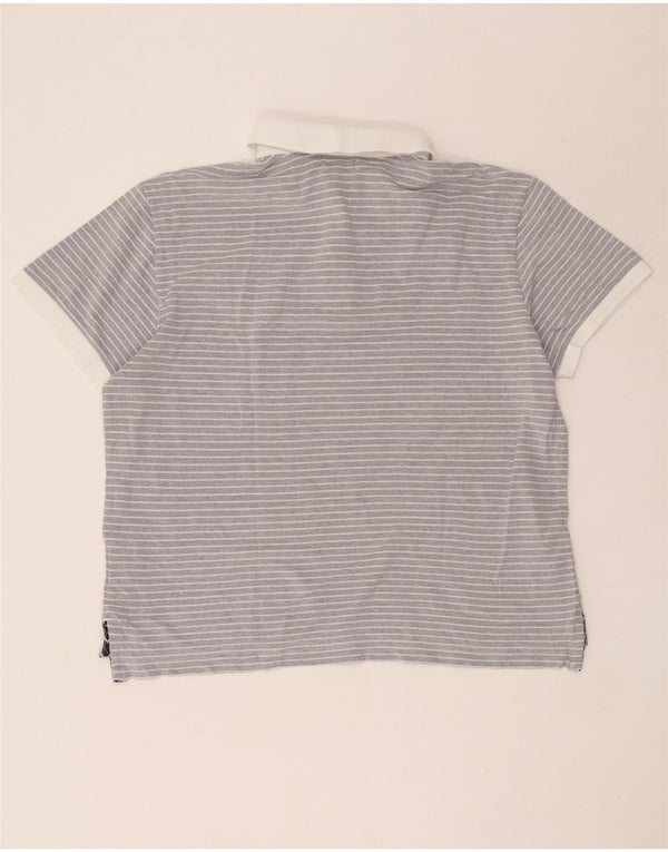 Lotto Polo Homme Large Bleu Rayé Coton