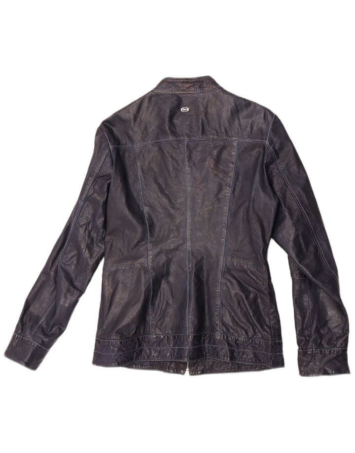 Marlboro Classics Veste en cuir femme IT 44 Cuir d'agneau bleu moyen