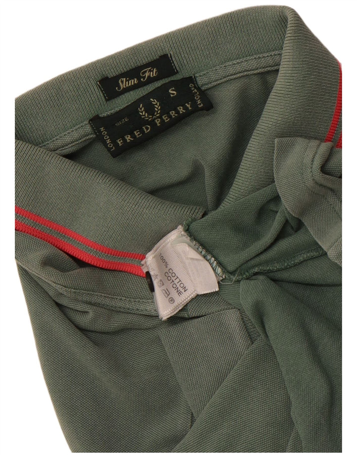 FRED PERRY Polo Slim Fit Homme Petit Vert Coton