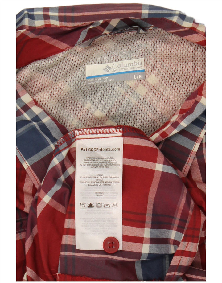 Columbia Chemise Homme Grand Carreau Rouge Polyester