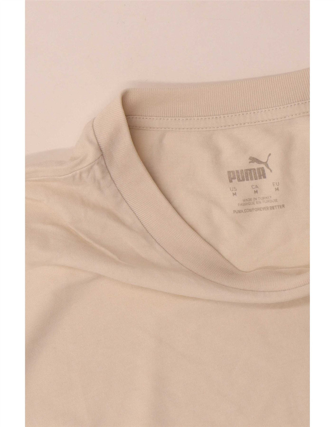 Puma T-Shirt Top Homme Blanc Cassé Moyen Coton