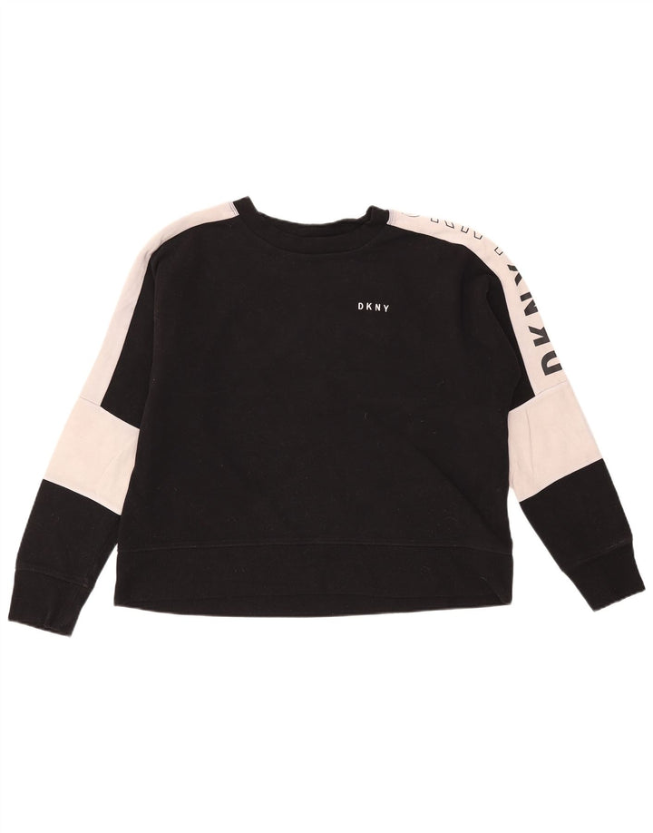 Dkny Sweat-shirt graphique pour femme UK 14 Medium Black Colourblock