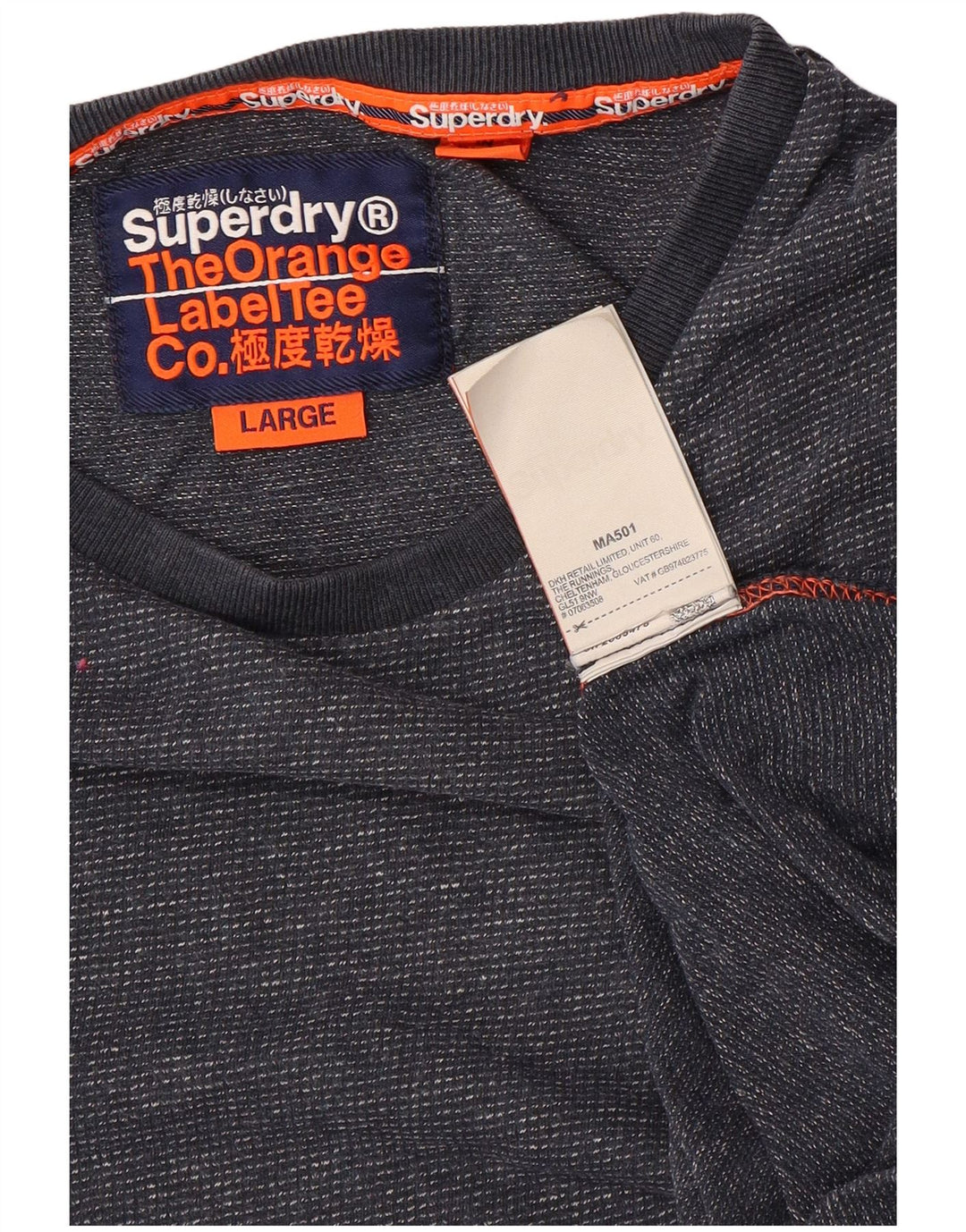 Superdry T-Shirt Homme Top Large Bleu Marine Coton