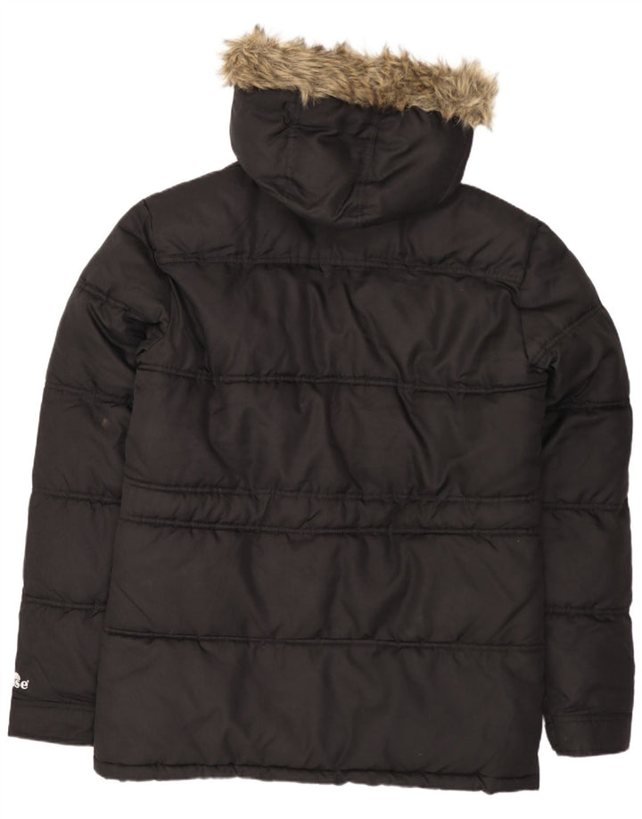 Ellesse Veste matelassée à capuche pour homme UK 38 Medium Noir Polyester