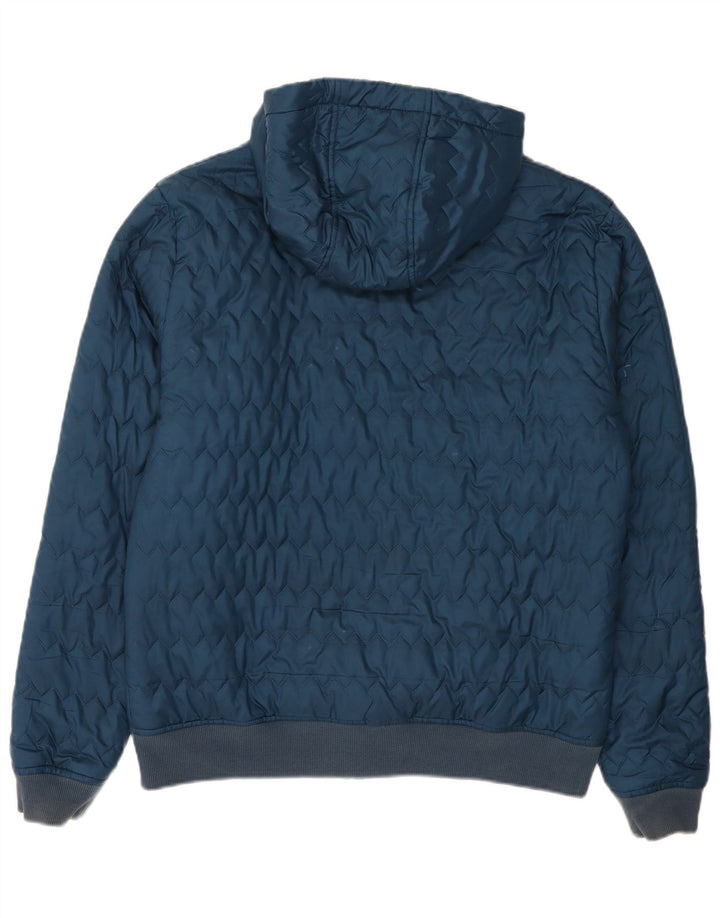 Puma Veste matelassée à capuche pour homme UK 40 Large Bleu marine