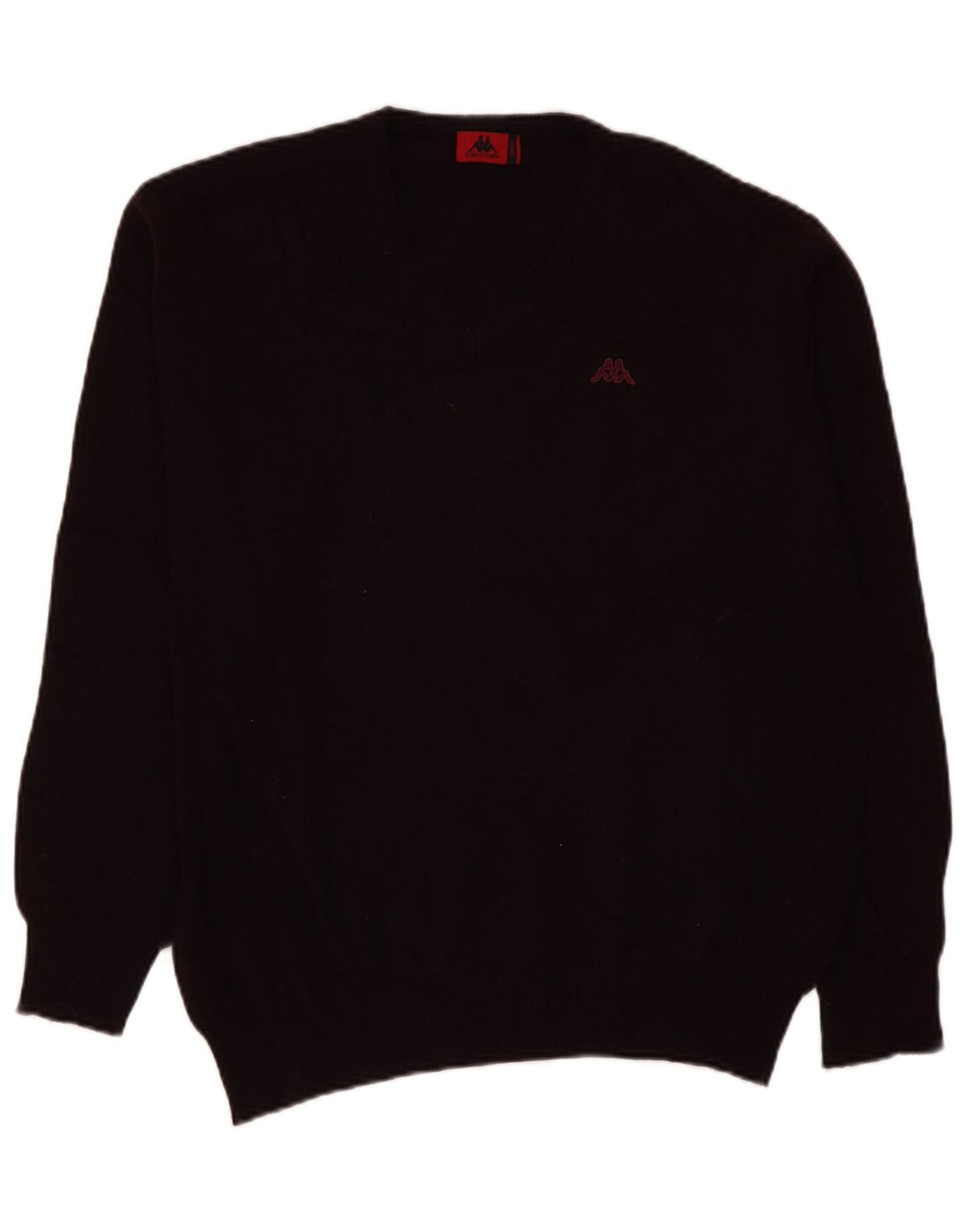 Kappa Pull col V pour homme en laine d'agneau bordeaux Taille L
