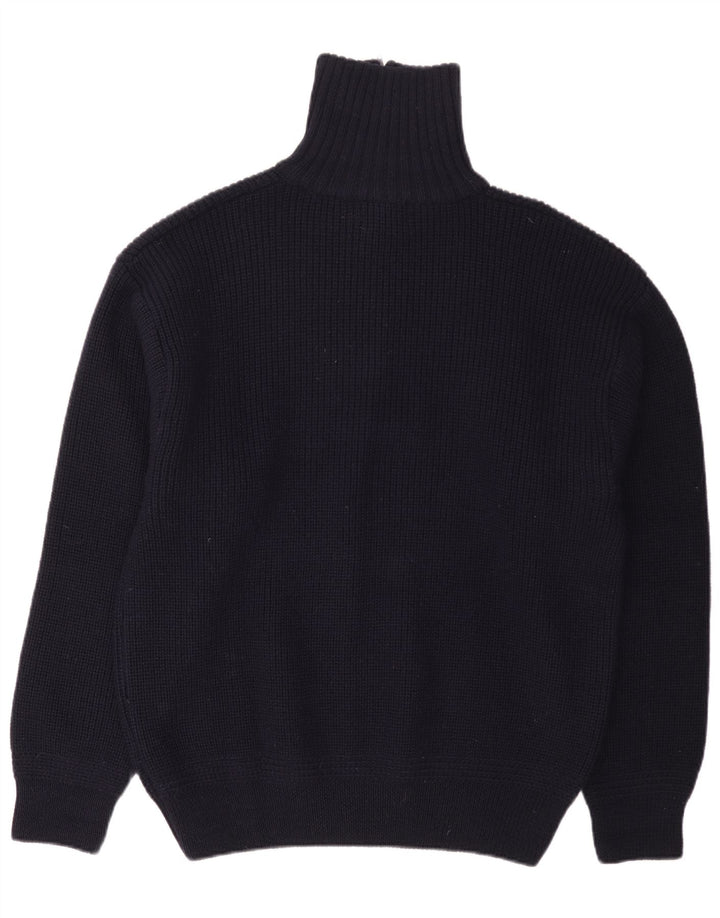 Rhode Island Pull à col zippé pour homme 2XL en laine bleu marine