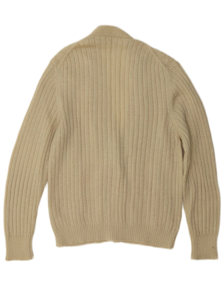 vintage Femme Cardigan Pull UK 16 Grand Beige