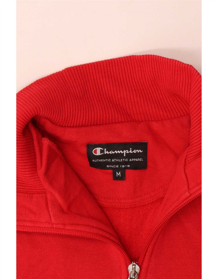 Champion Sweat-Shirt Col Zippé Homme Rouge Moyen Coton
