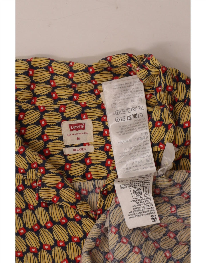 Levi's Chemise à Manches Courtes Abstract Pattern Homme Jaune Moyen Lyocell