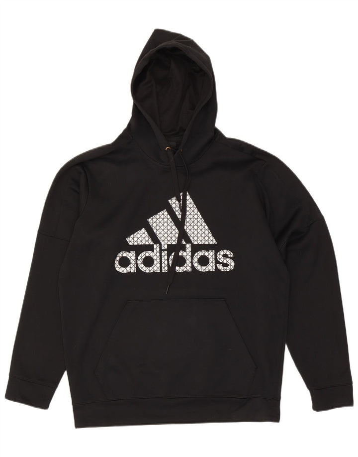 Adidas Hommes Climawarm Graphic Sweat à capuche Grand Noir Polyester