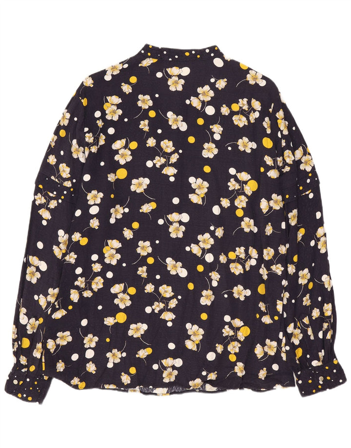 Penny Black Chemise Pull Femme UK 16 Large Bleu Marine Floral Viscose